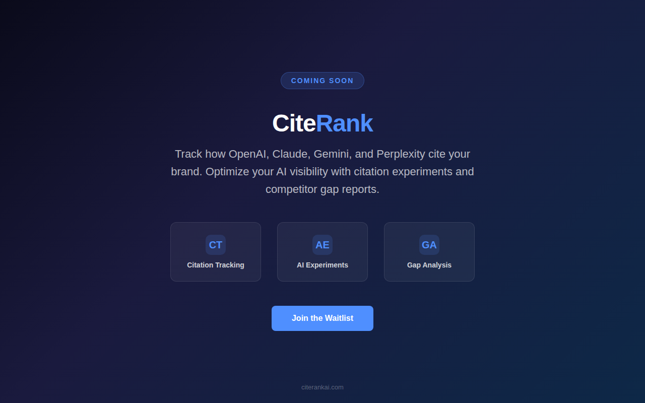 CiteRank AI citation tracking preview